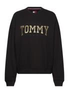 Tjw Nw Bxy Glitter Varsity Crew Tommy Jeans Black