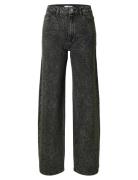 Slfmarley-Merle Hw Wide Jeans Selected Femme Black