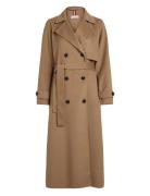 Over D Df Wool Blend Trench Tommy Hilfiger Brown