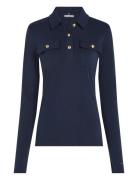 Slim Gold Btn Polo Ls Tommy Hilfiger Navy