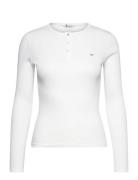 Tjw Slm Button Rib C-Neck Ls Ext Tommy Jeans White