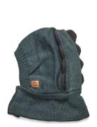 Knit Balaclava W Opening/Dino Mikk-line Blue