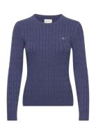 Stretch Cotton Cable C-Neck GANT Navy