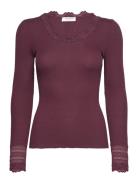 Silk T-Shirt W/ Lace Rosemunde Burgundy