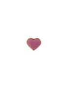 Enamel Heart Charm Gold Design Letters Pink