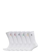 Cotton-Blend Crew Sock 6-Pack Polo Ralph Lauren Underwear White