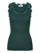 Rwbabette Sl U-Neck Long Lace Top Rosemunde Green