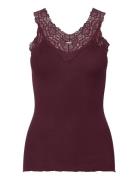 Rwbernadine Sl Lace Top Rosemunde Burgundy