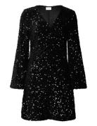 Vibarina Wide Sleeve Glitter Dress Vila Black