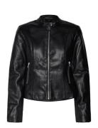 Leather-Effect Biker Jacket Mango Black