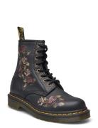 1460 Black Decayed Roses Classic Tumbled Nappa Dr. Martens Black