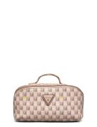 G Wave Lrg Cosmetic Travel Bag GUESS Beige