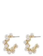 Mayfair Pearl Irregular Oval Ear G/White - SNÖ Of Sweden Gold