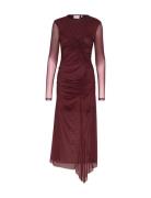 Messigz Ls Long Dress Gestuz Burgundy