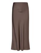 Aubree Satin Midi Skirt Malina Brown