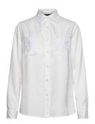 Candice Embroidered Satin Blouse Lexington Clothing White
