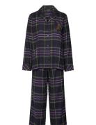 Lrl L/S Notch Collar Long Pant Pj Set Lauren Ralph Lauren Homewear Bla...