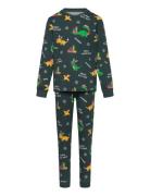 Dino Christmas Pyjamas Kids Christmas Sweats Green