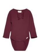 Body Ls Rib Minymo Burgundy