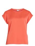 Viellette S/S Satin Top - Noos Vila Orange