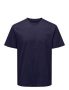 Onsmax Life Ss Stitch Tee Noos ONLY & SONS Navy