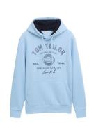 Hoodie With Print Tom Tailor Blue