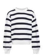 Knit Striped Sweater Mango White