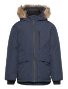 Hood Quilted Coat Mango Navy