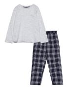 Checked Cotton Pyjamas Mango Grey