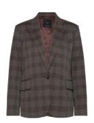 Straight Check Blazer Mango Brown