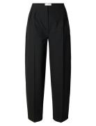 Slfeloise Hw Barrel Pant Selected Femme Black