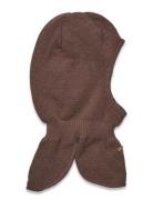 Balaclava Structure Knit Minymo Brown