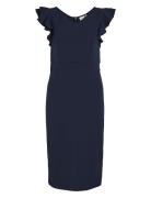 Viclara Flounce Sleeve Midi Dress/Dc Vila Navy