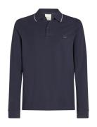 Stretch Pique Tipping Ls Polo Calvin Klein Navy