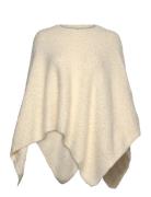 Round Neck Knitted Cape Mango Cream