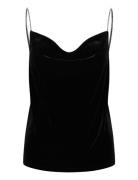 Velvet Top With Rhinest Straps Mango Black