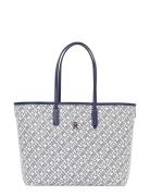 Th Monoplay Leather Tote Tommy Hilfiger Navy