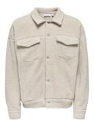 Onsdeacon Rlx Sherpa Overshirt Sweat Vd ONLY & SONS Cream
