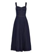 Lilah Denim Midi Dress Bardot Navy