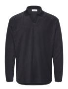 V-Neck Jacquard Polo L/S Lindbergh Navy