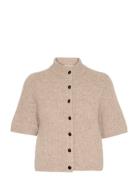 Alphagz Ss Short Cardigan Gestuz Beige