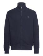 Cotton Textured Zip Cardigan GANT Navy