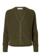 Slfbirla Ls Knit Short Cardigan Selected Femme Khaki