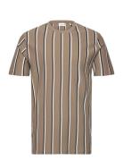 Striped Piqué Tee S/S Lindbergh Beige