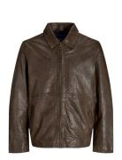 Jorcrincle Leather Jkt Styd Aw24 Jack & J S Brown