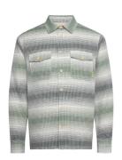 Relaxed Fit Stripe Waffle Shirt Scotch & Soda Green