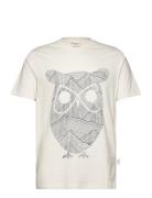 Regular Single Jersey Mountain Owl Knowledge Cotton Apparel Cream