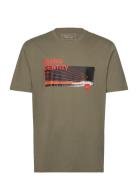 Photo Print T-Shirt Tom Tailor Khaki