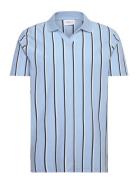 Striped Piqué Polo Shirt S/S Lindbergh Blue