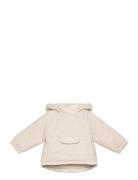 Kangaroo Pocket Quilted Jacket Mango Cream